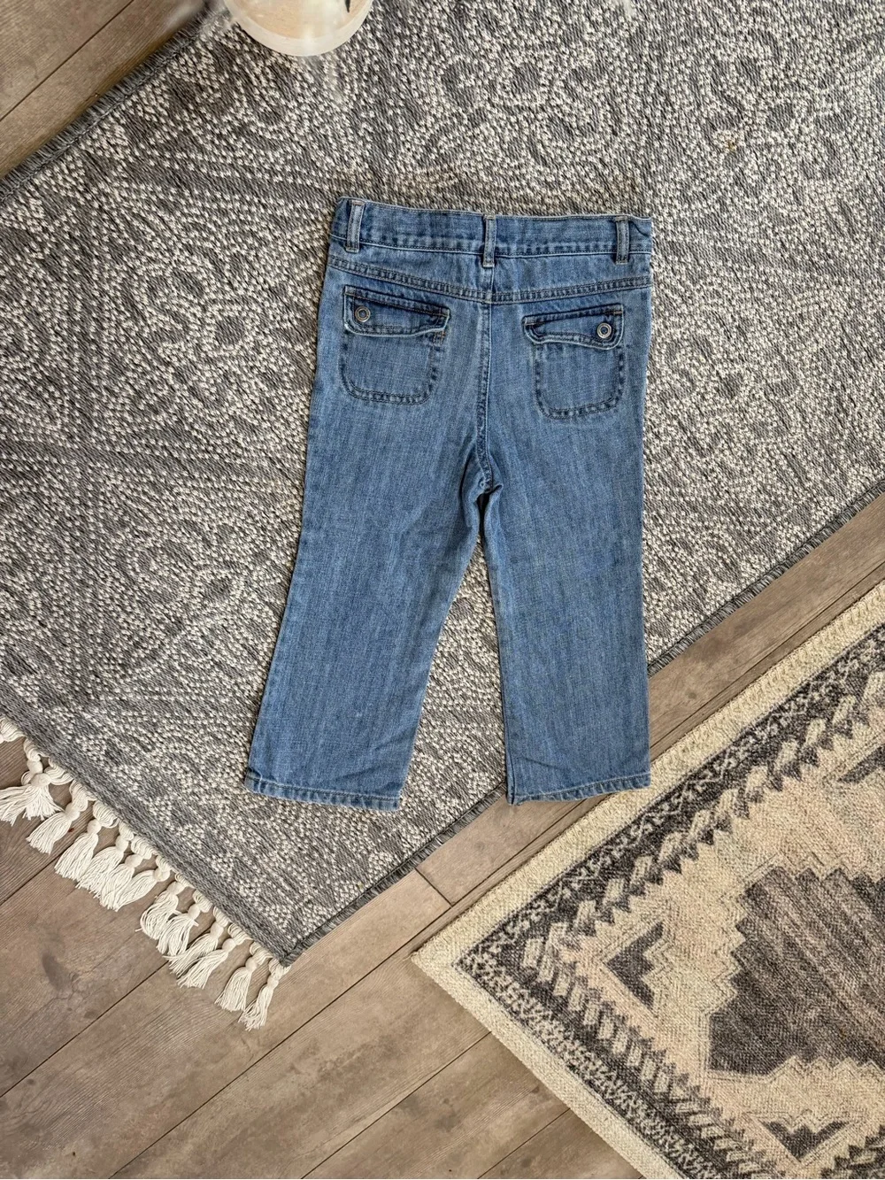 VTG y2k OshKosh B'gosh Toddler Girls Floral Embroidered Belted Jeans Boho 3T